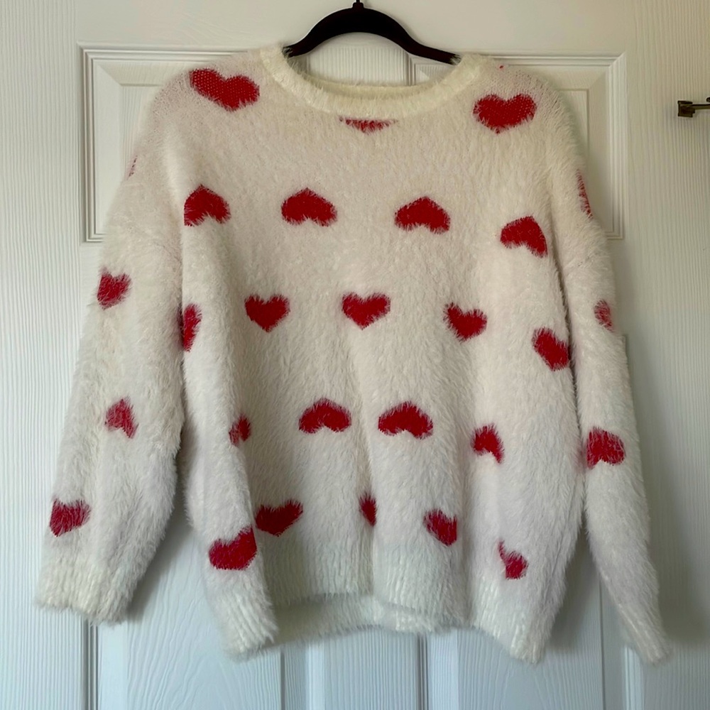 Fuzzy Heart Sweater